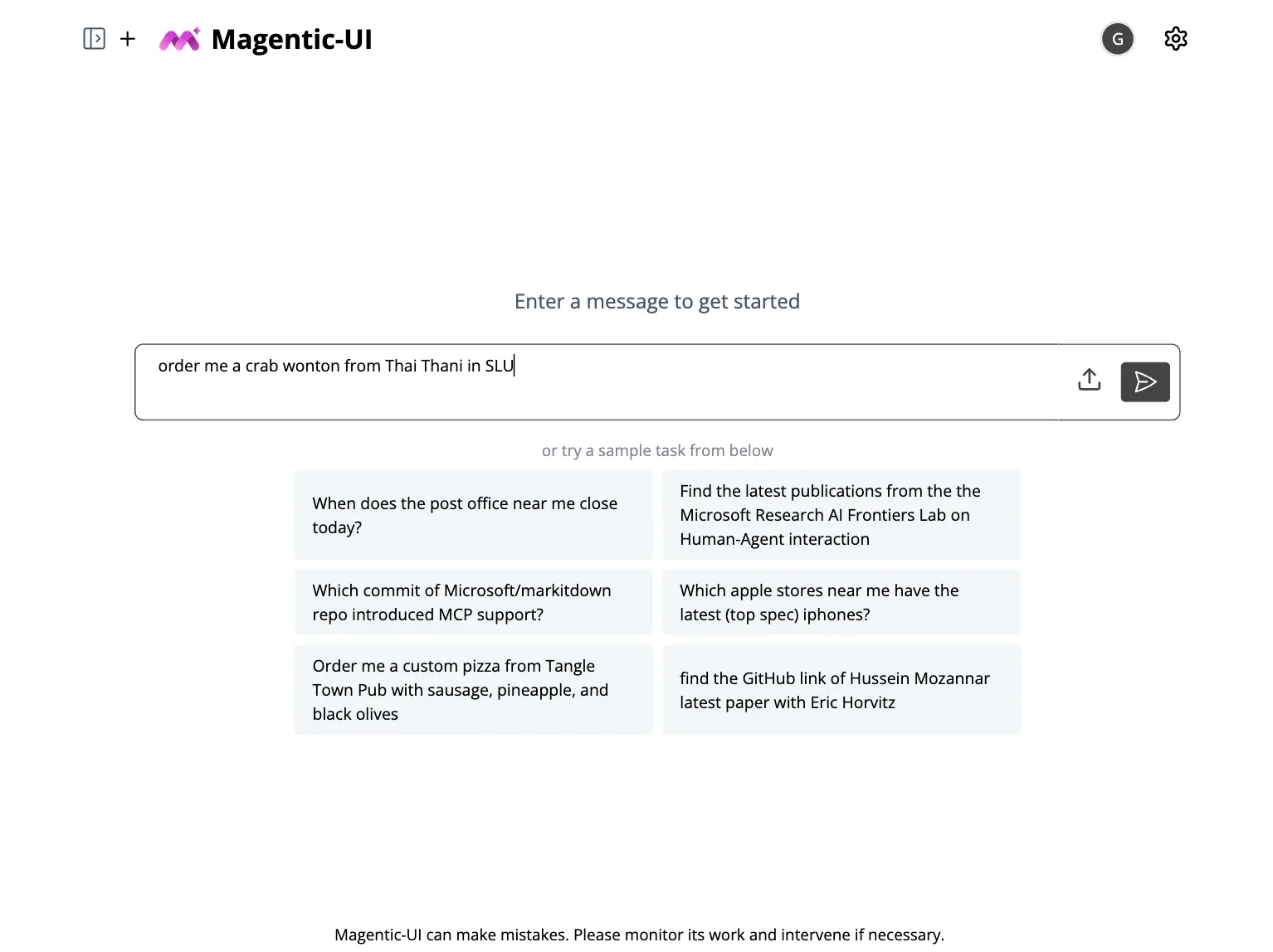 Magentic-UI Landing
